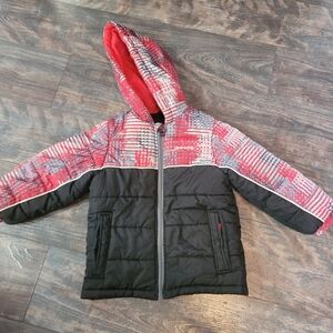 London Fog Red and Black Hooded Jacket